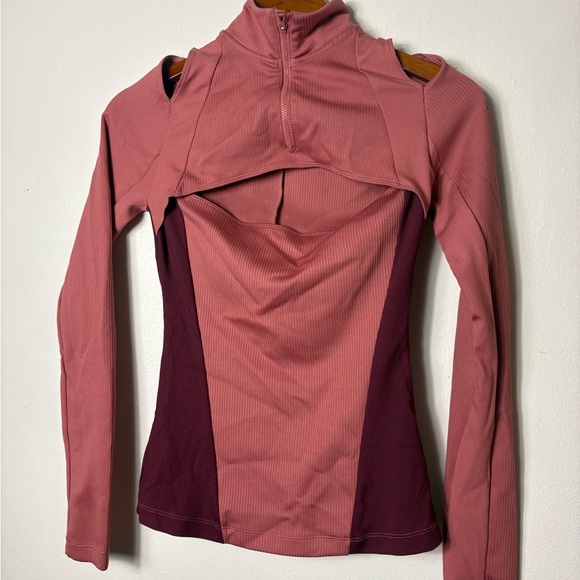 Jordan Women's Pink and Burgundy Long Sleeve Top - Picture 1 of 6